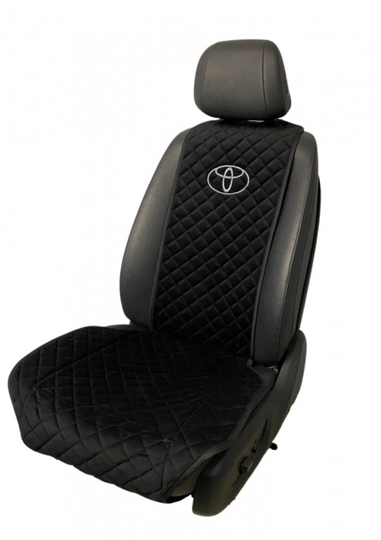 Накидки на сидения Передние накидки с вышивкой Toyota (черный)