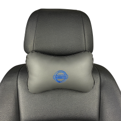 Подушка под шею серая с вышивкой 