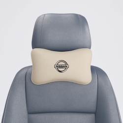 Подушка под шею бежевая с вышивкой 