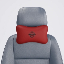 Подушка под шею красная с вышивкой 